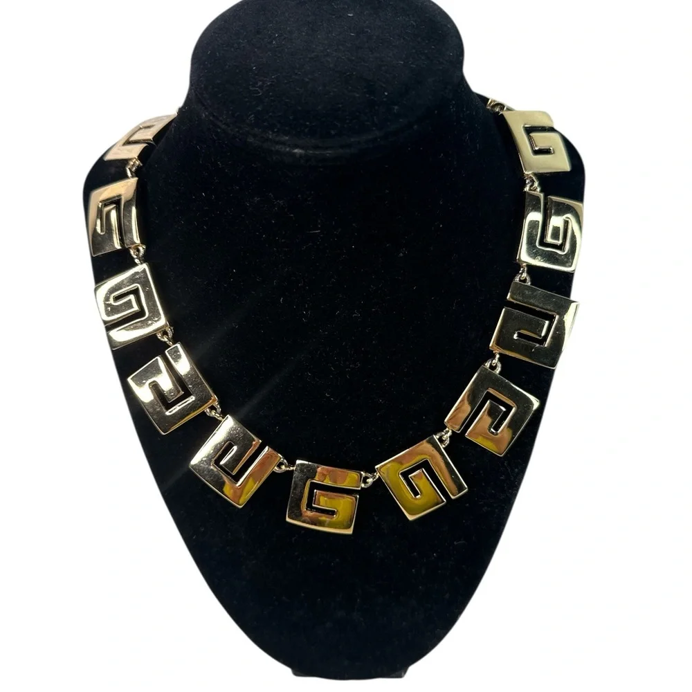 Givenchy Logo Elegant Gold Geometric Necklace - Picture 3 of 4